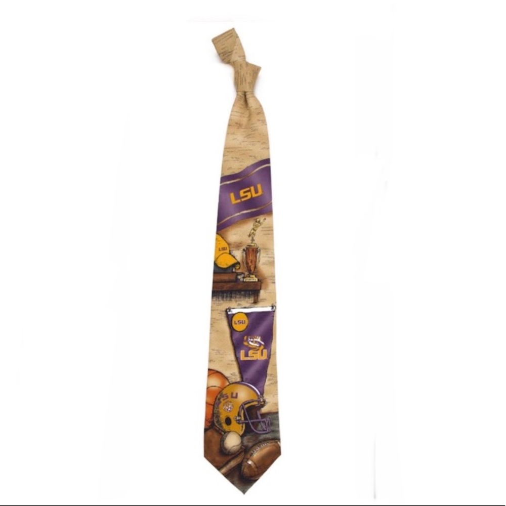 Vintage Eagles Wings LSU Tigers Silk Necktie Tie Football Basketball